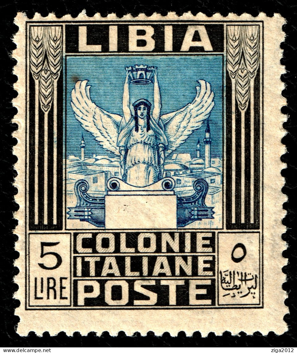 ITALY 1940 L.5 - SERIE PITTORICA - NERO & AZZURRO - DENT. 14 - MNH GOMMA INTEGRA - Libia