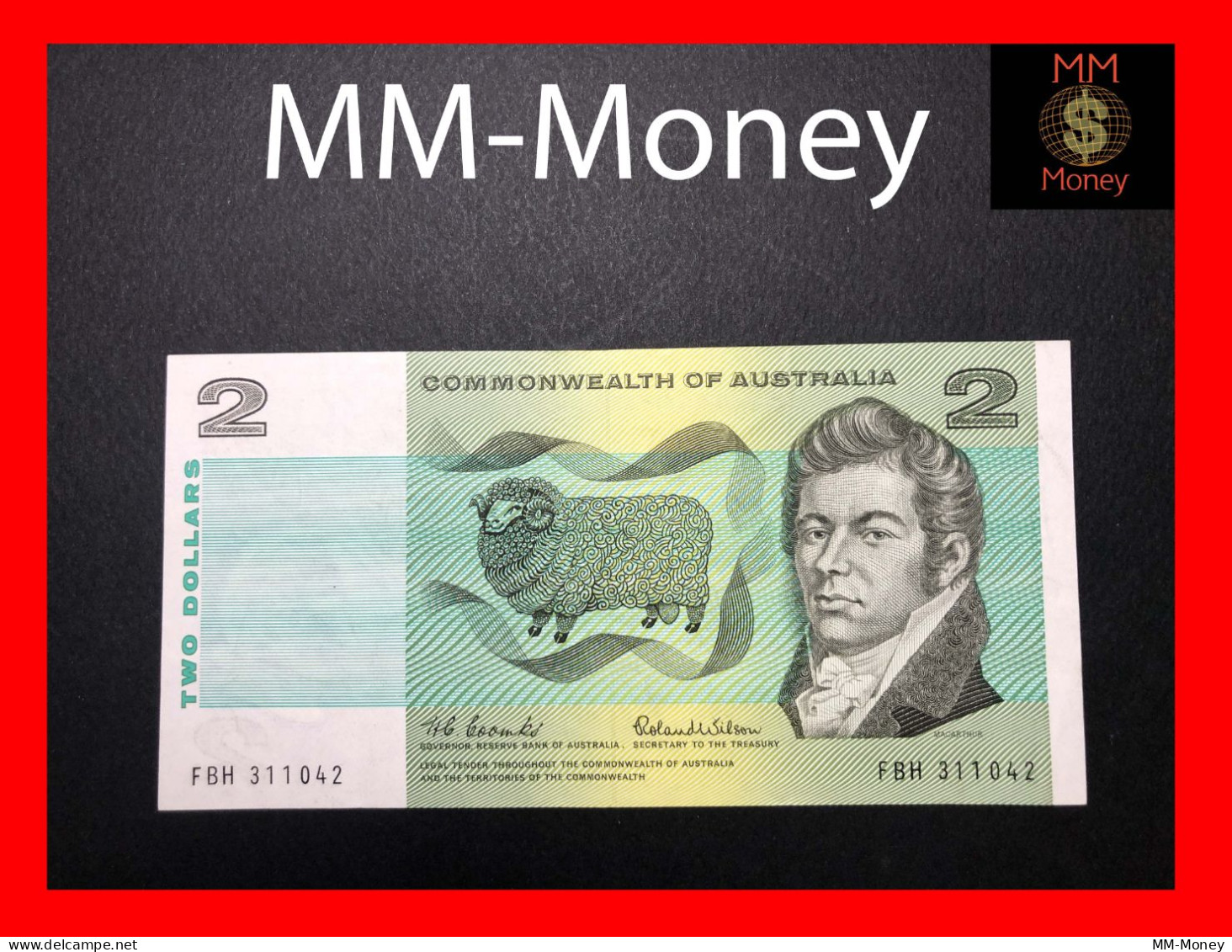 AUSTRALIA  2 $ 1966  P. 38 A "Commonwealth"   *sig. Coombs - Wilson*   "scarce Note"   AXF     [MM-Money] - 1966-72 Reserve Bank Of Australia