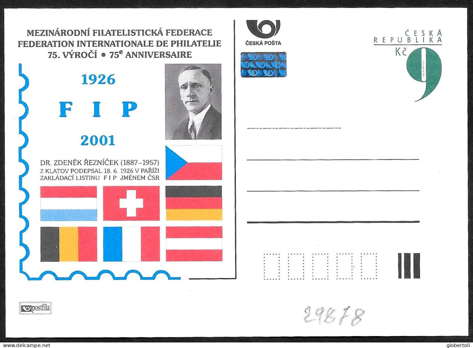 Repubblica Ceca/Czech Republic/République Tchèque: Intero, Stationery, Entier, Bandier, Flags, Drapeaux - Enveloppes