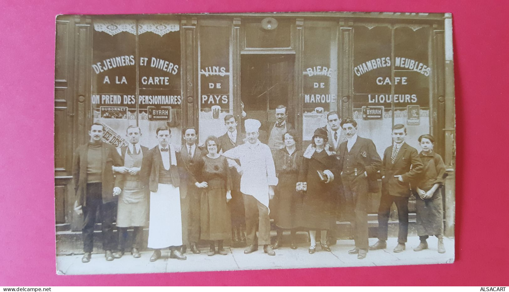 Carte Photo , Café Dejeuners Et Diners ,chambres Meublées , Vins Bières - Cafés