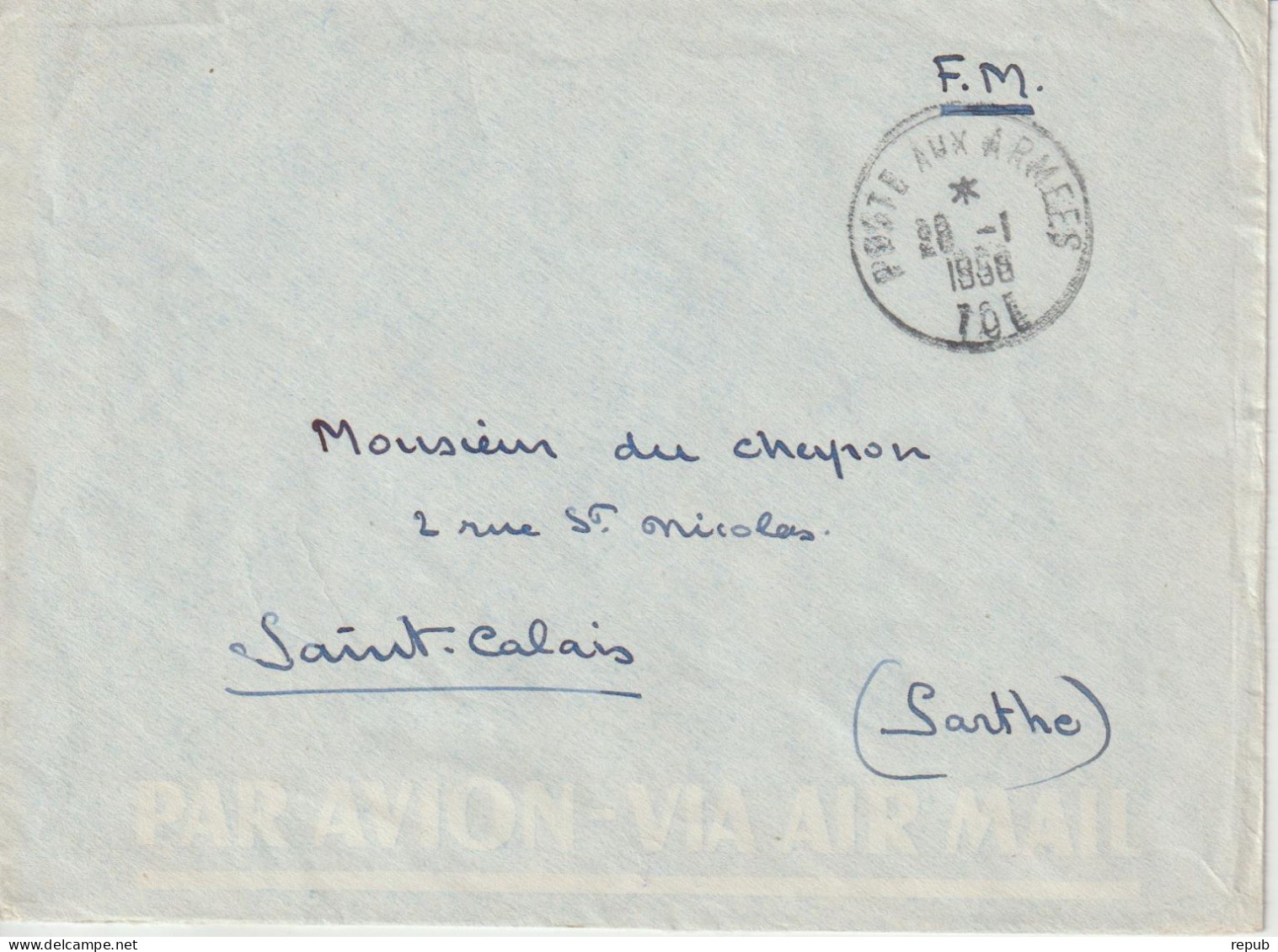 Oblitération Poste Aux Armées TOE 1958 - Militärstempel Ab 1900 (ausser Kriegszeiten)