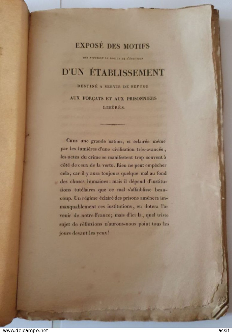 PROJET ETABLISSEMENT FORCATS PRISON PRISONNIERS FRESNEL 1827 / Défauts - 1801-1900