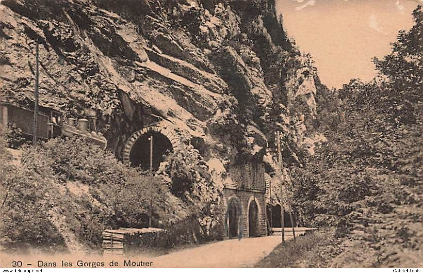 Dans Les Gorges De Mourtier Train Locomotive à Vapeur Tunnel Chemin De Fer 1912 - Otros & Sin Clasificación