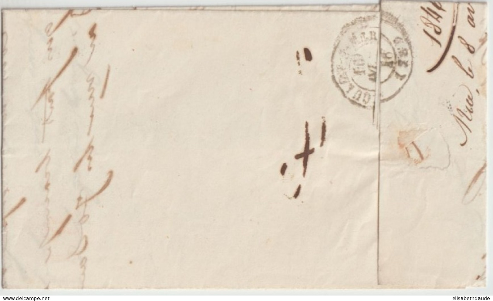 1846 - LETTRE De NICE Avec MARQUE ENTREE SARDAIGNE Par ANTIBES => TOULON - Entry Postmarks