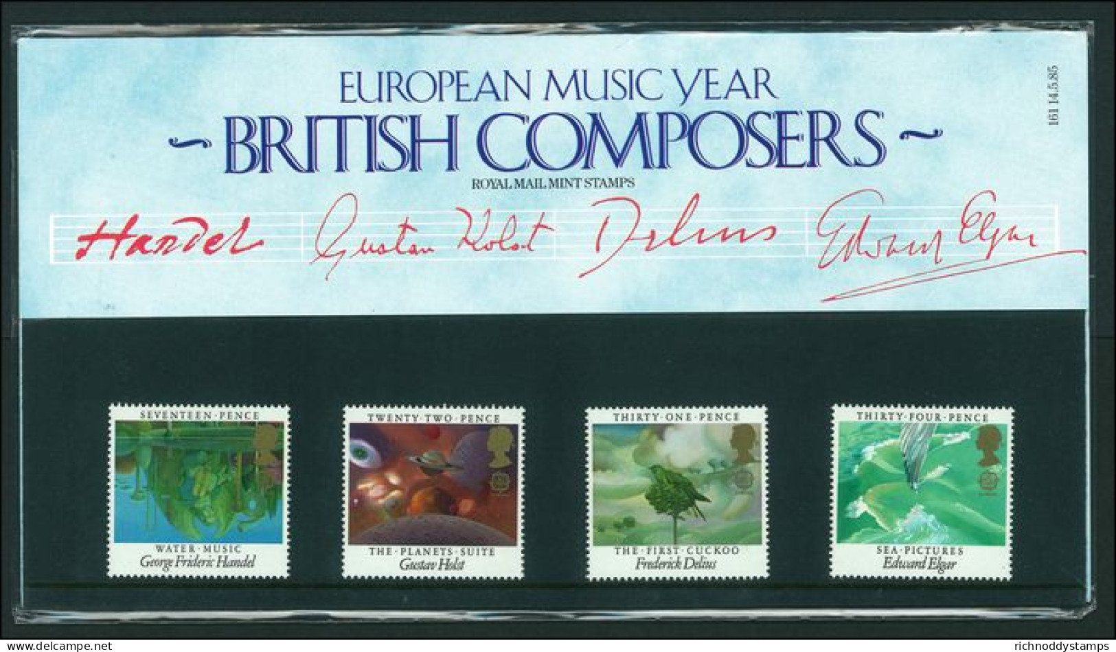 1985 Europa. European Music Year. British Composers Presentation Pack. - Presentation Packs