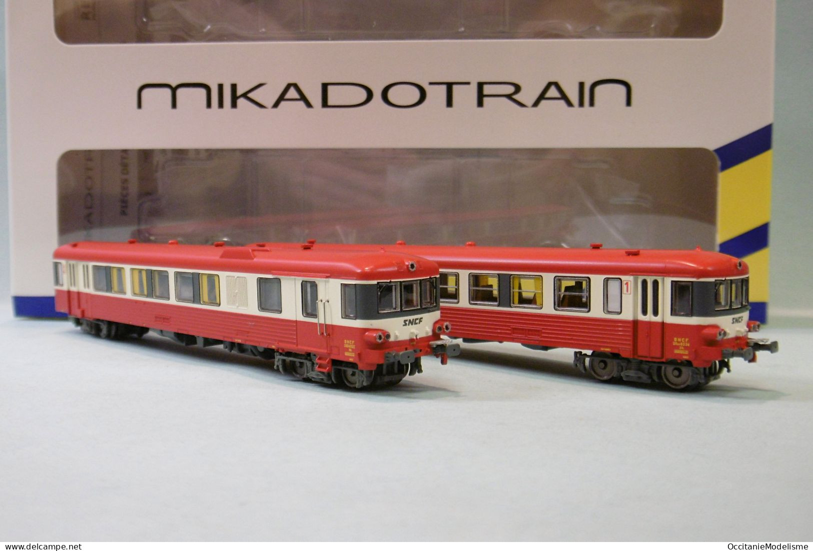 Mikadotrain / REE - Autorail EAD X 4452 + XR 8334 Toit Rouge Marseille SNCF ép. VI Réf. NW-197 Neuf N 1/160 - Loks