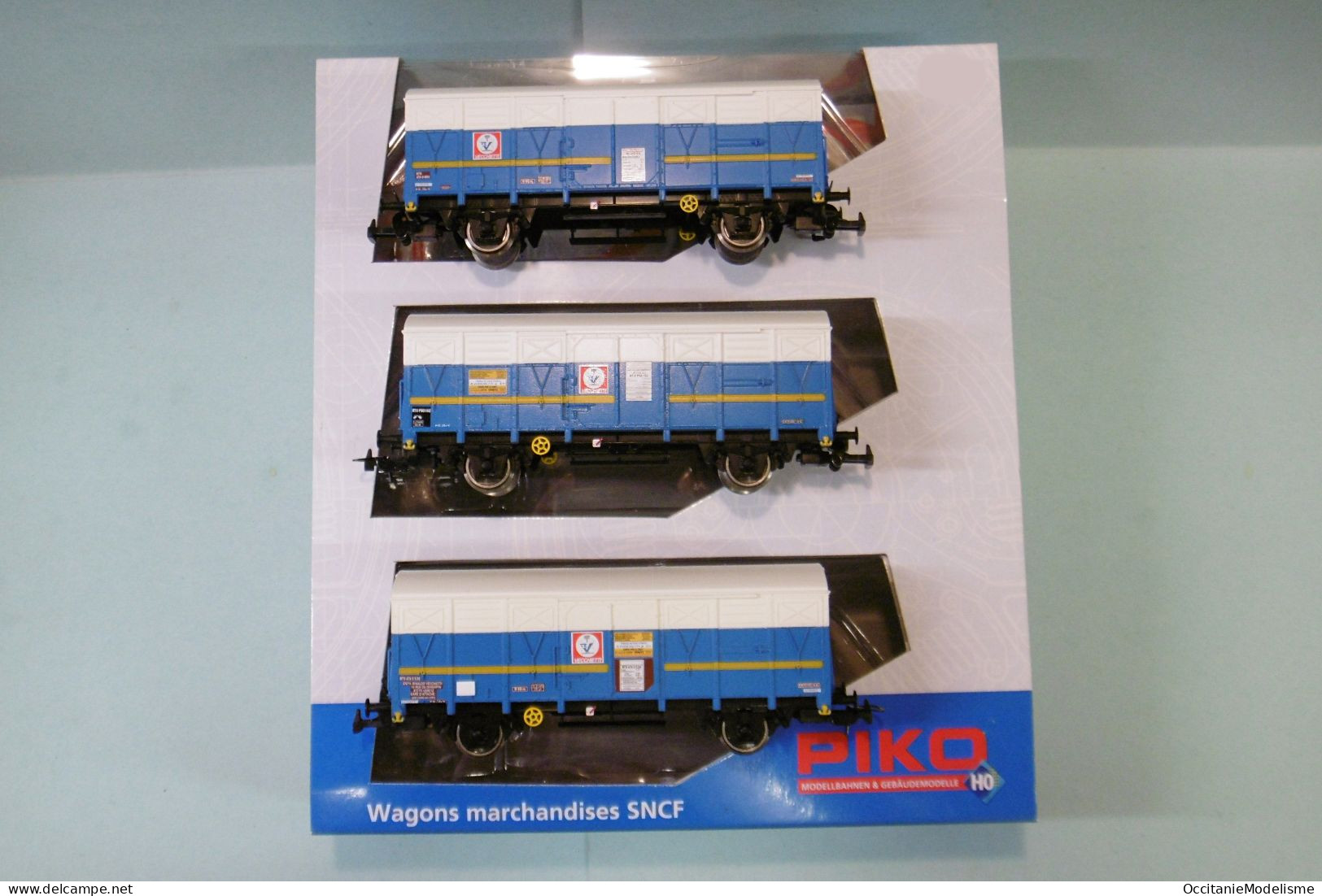 Piko - Coffret 3 WAGONS COUVERT Gs 4 Vecchietti ép. V Réf. 96622 BO HO 1/87 - Coches De Mercancía