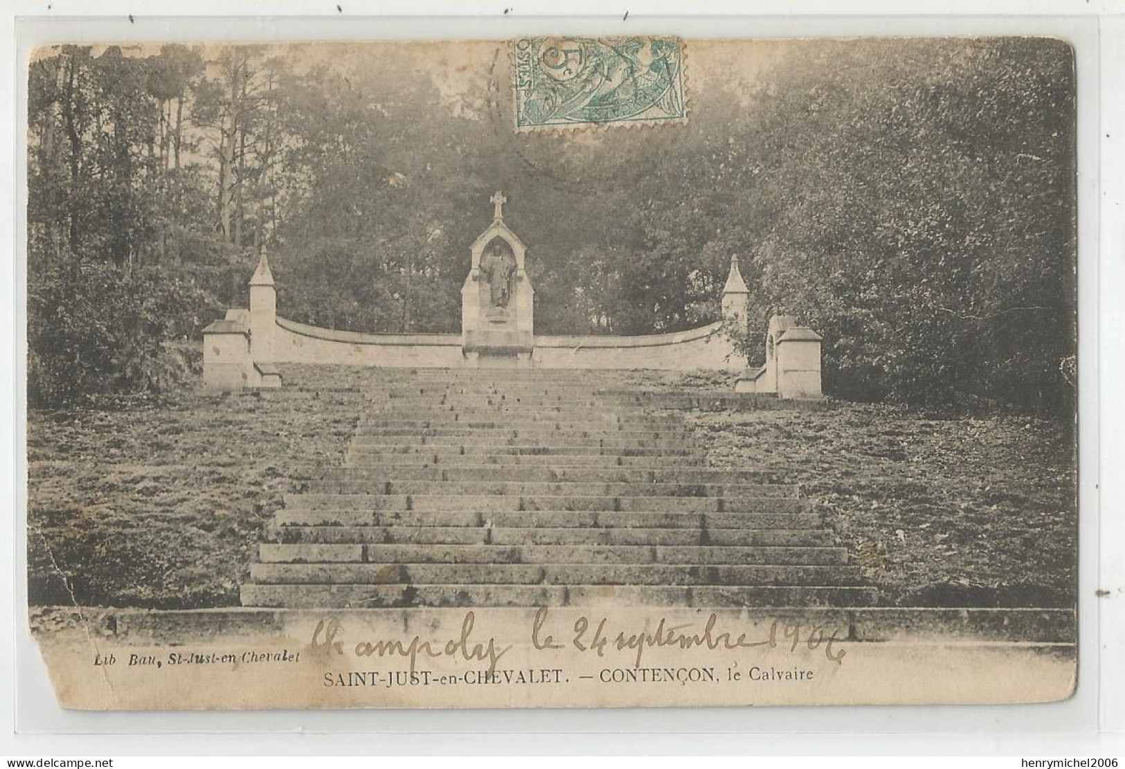 42 Loire Saint Just En Chevalet Cotençon Le Calvaire 1904 - Altri & Non Classificati