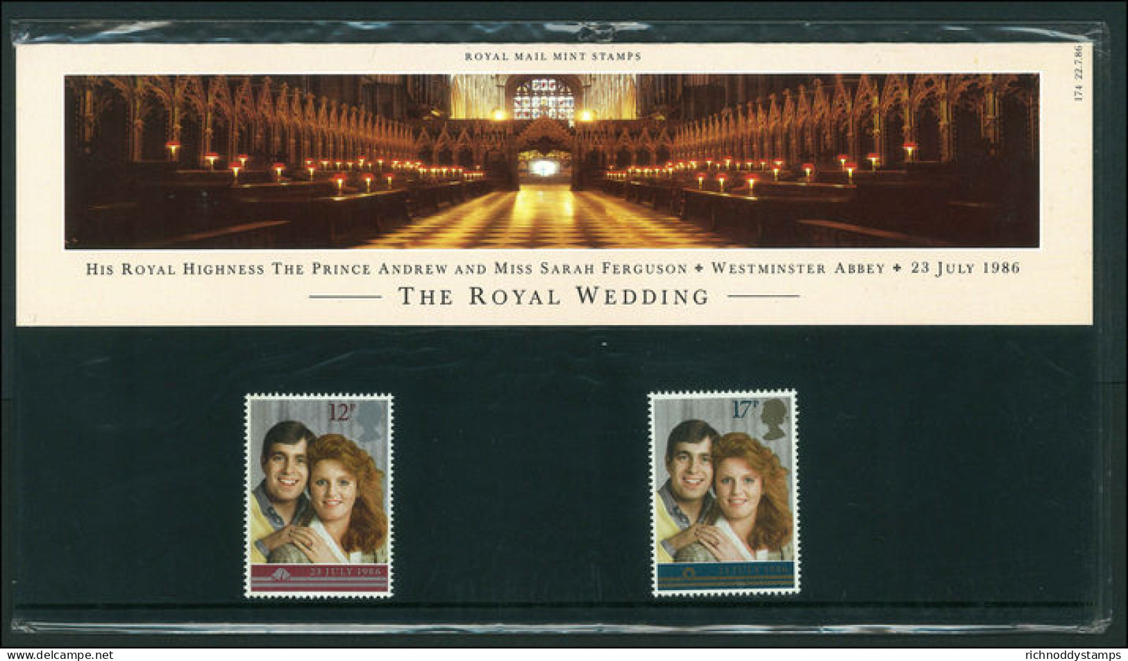 1986 Royal Wedding Presentation Pack. - Presentation Packs