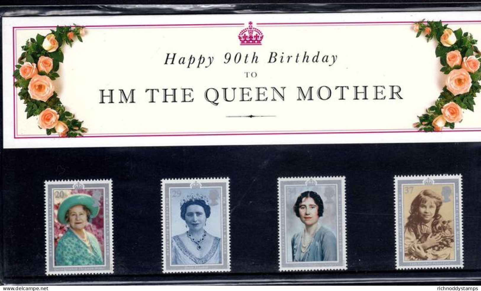 1990 90th Birthday Of Queen Elizabeth The Queen Mother Presentation Pack. - Presentation Packs