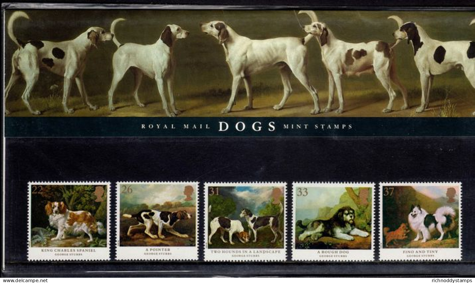 1991 Dogs. Paintings By George Stubbs Presentation Pack. - Presentation Packs