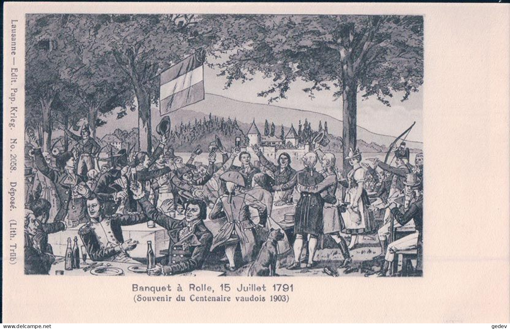 Souvenir Du Centenaire Vaudois 1903, Banquet à Rolle (2058) - Rolle