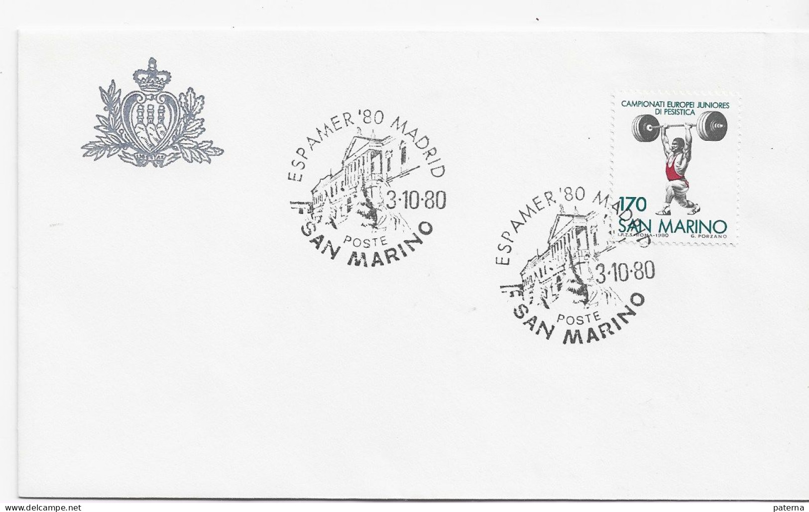 3783  Carta   San Marino  1980  Espamer  Madrid - Covers & Documents