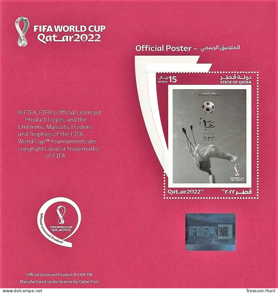 Hologram Holograms QR Code - Official Poster Of Qatar 2022 FIFA World Cup Soccer Football - Stamp Sheet ** - Hologramas