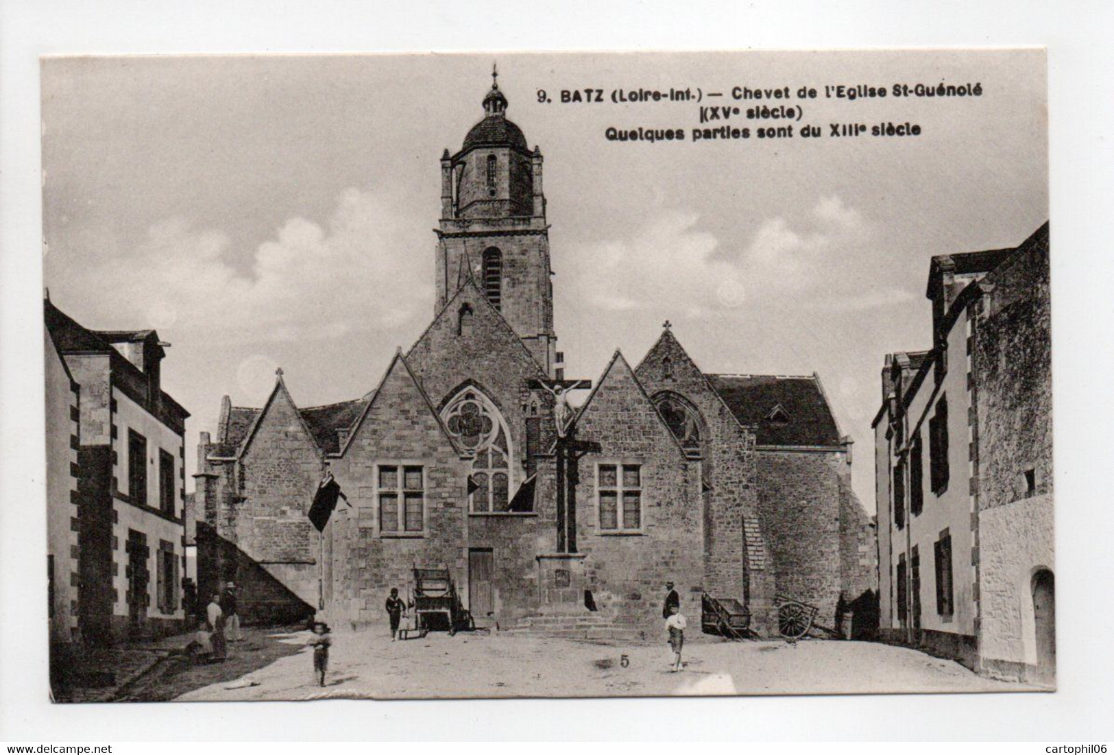 - CPA BATZ (44) - Chevet De L'Eglise St-Guénolé (avec Personnages) - Edition Chapeau N° 9 - - Batz-sur-Mer (Bourg De B.)