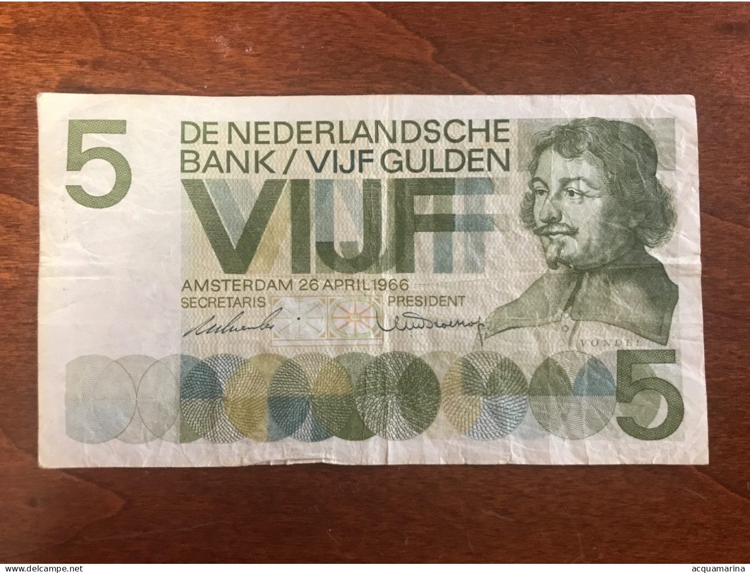 NEDERLAND 5 GULDEN 26.04.1966 CIRCULATED - 5 Gulden