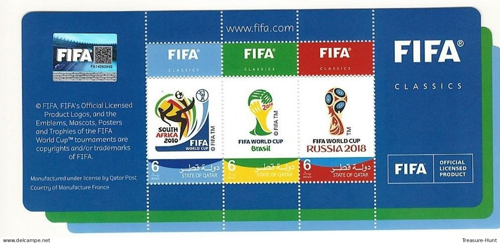 Hologram Holograms QR Code - FIFA Classics Stamp Sheet Qatar - Soccer World Cup In South Africa Russia & Brazil - Hologramme