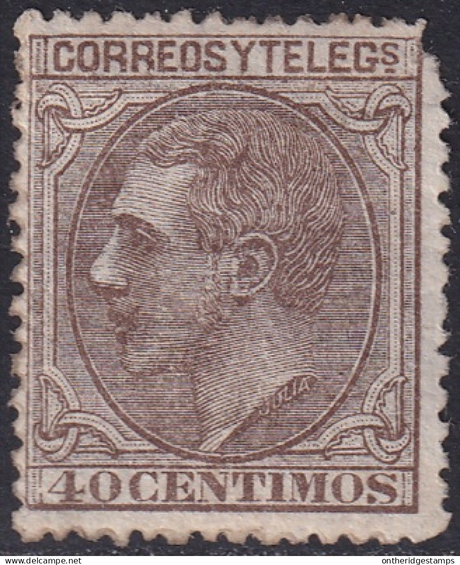 Spain 1879 Sc 247 España Ed 205 MH* Partial Gum Damaged Corner - Neufs