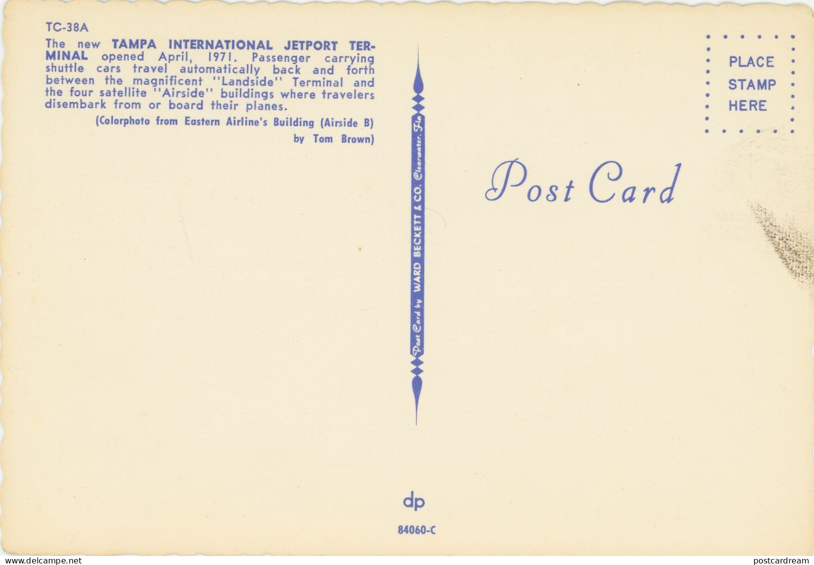 Postcard Tampa Fl Florida International Airport Jetport - Tampa