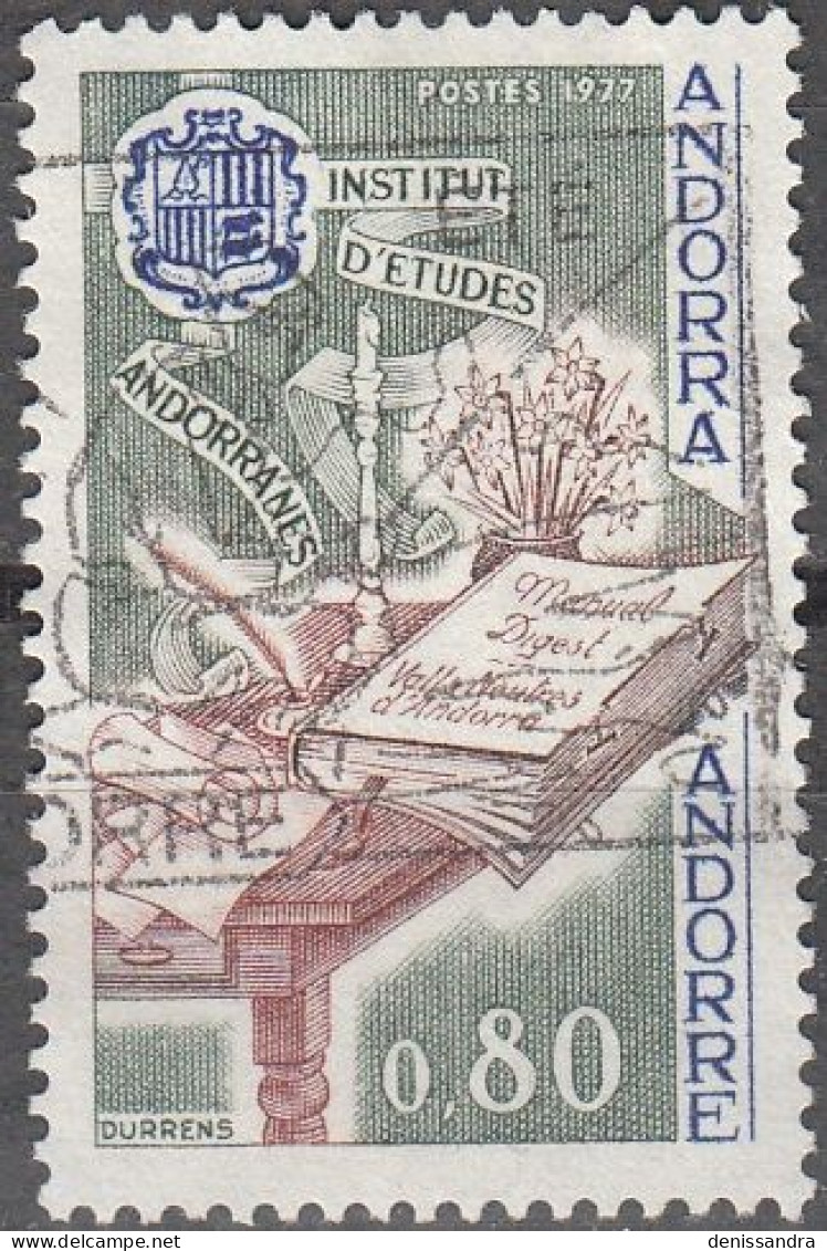 Andorre Français 1977 Michel 284 O Cote (2008) 1.10 € Institut Des études Andorranes - Usados