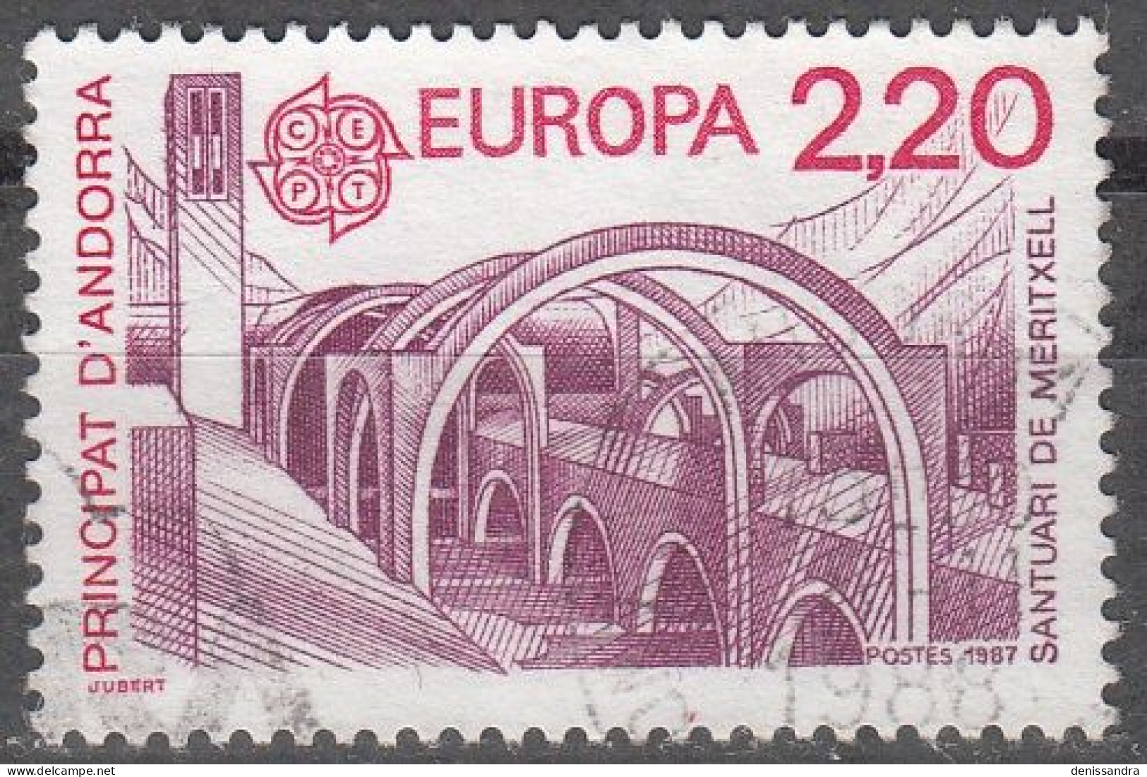 Andorre Français 1987 Michel 379 O Cote (2008) 1.50 € Europa CEPT Sanctuaire De Meritxell Cachet Rond - Used Stamps