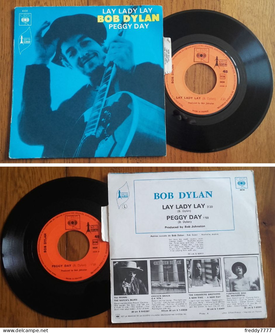 RARE French SP 45t RPM BIEM (7") BOB DYLAN «Lay Lady Lay» (Lang, 1969) - Country & Folk