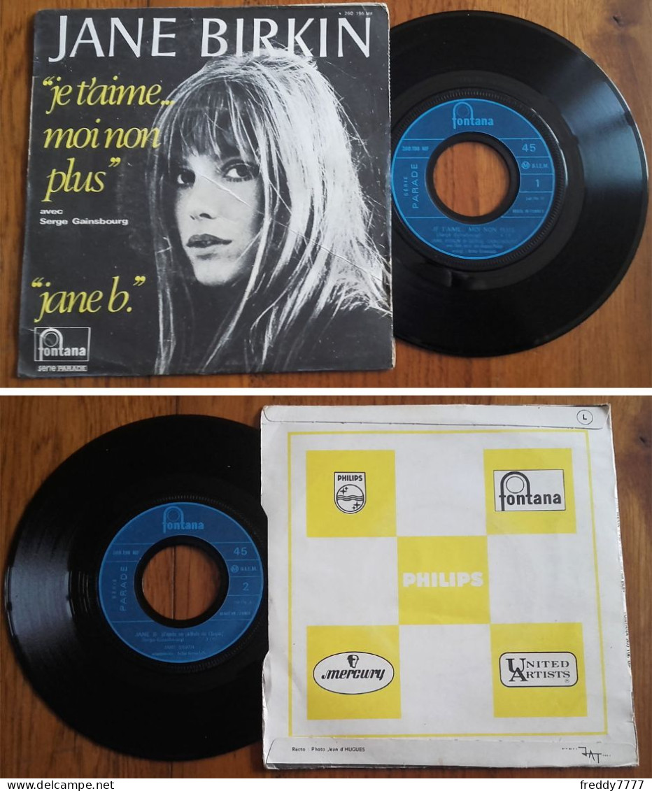RARE French SP 45t RPM BIEM (7") JANE BIRKIN And SERGE GAINSBOURG «Je T'aime...Moi Non Plus» (1969) - Verzameluitgaven