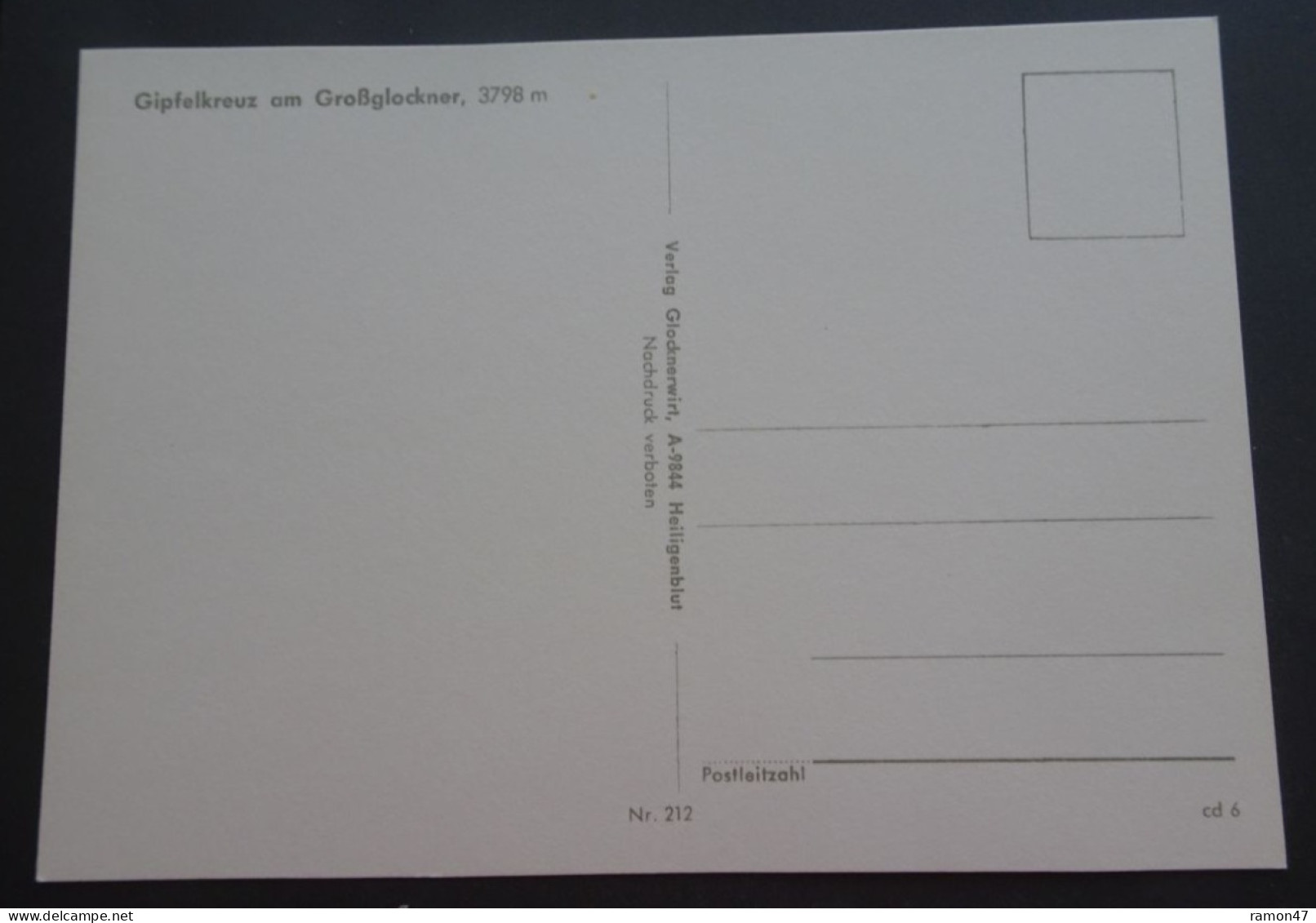 Gipfelkreuz Am Grossglockner - Verlag Glocknerwirt, Heiligenblut - # 212 - Heiligenblut