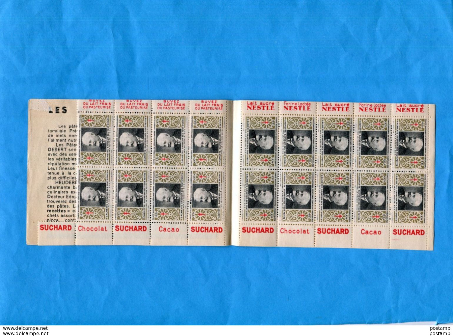 Carnet Comité National  Contre La Tuberculose-1934 18 Vignettes(2 Vendues)  Neuves Gomme Brillante -pub Suchard+ Nestlé - Blocks & Sheetlets & Booklets