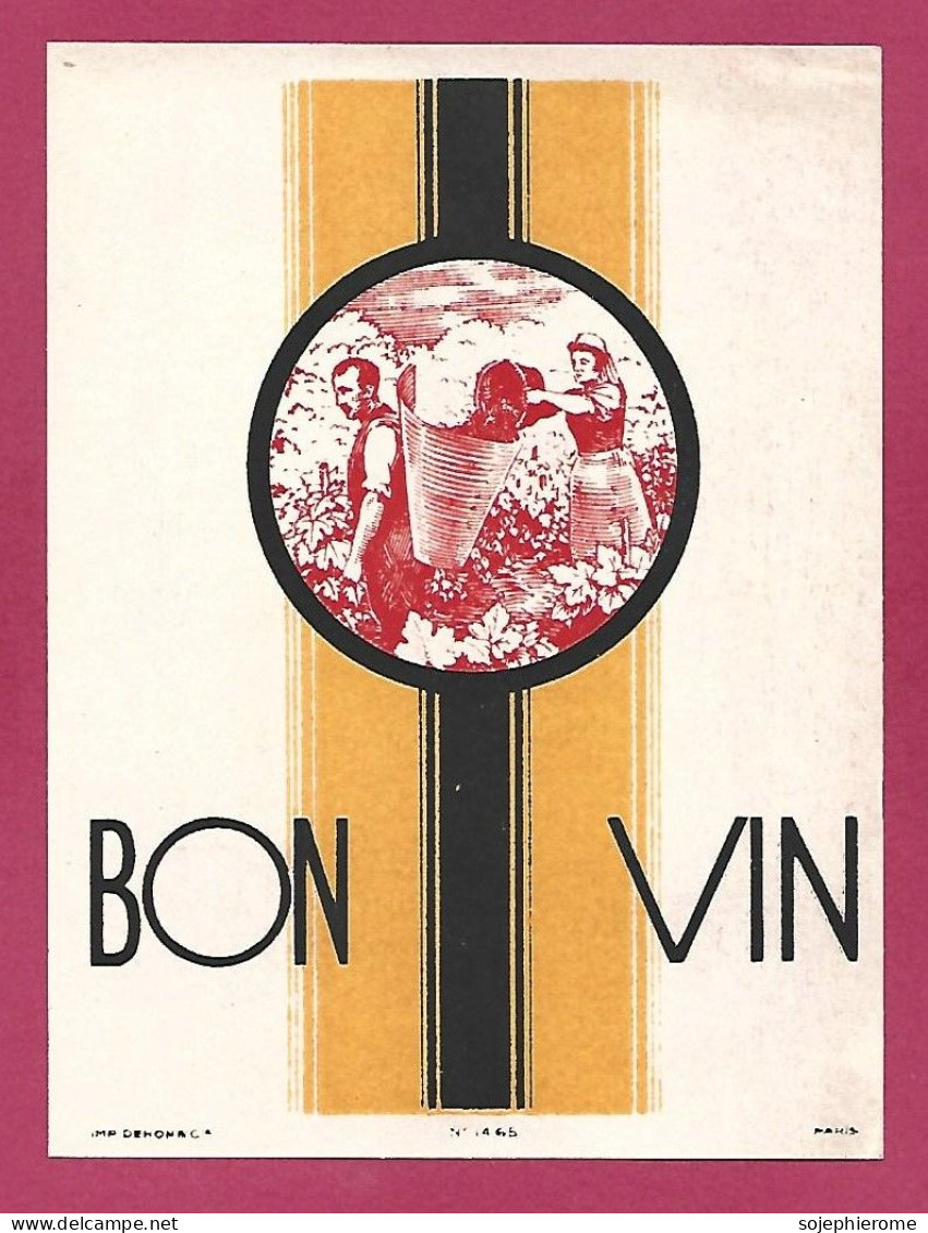 étiquette Bon Vin Couple De Vignerons Hotte - Couples