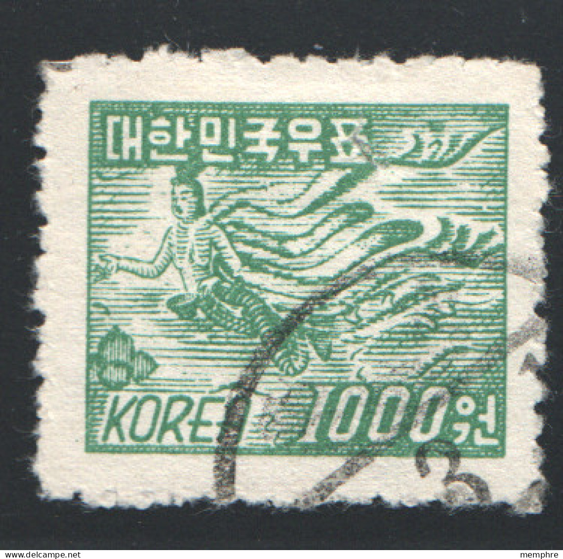 South Korea  1951  Mural From Ancient Tomb  1,000 Wons Sc 187C Used  - Korea (Süd-)