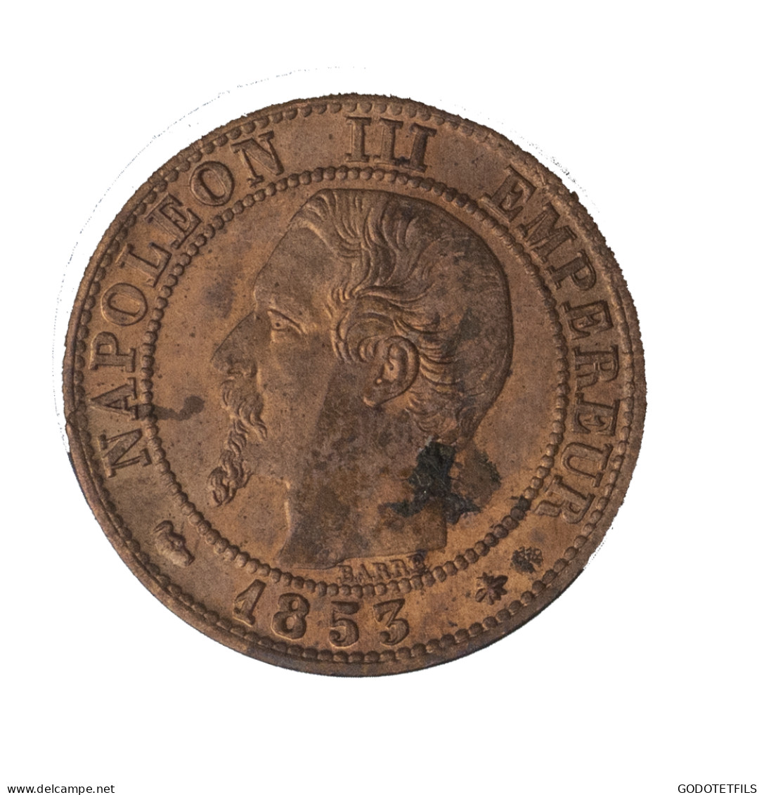 1 Centime Napoléon III, Tête Nue 1853 Strasbourg - 1 Centime