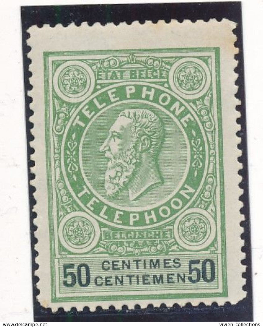 Belgique Timbre Téléphone N° 3 (de 1890) Neuf ** (bord De Feuille Dentelure De Droite Non Gommée) Cote 75 € En 2014 - Telefoonzegels [TE]