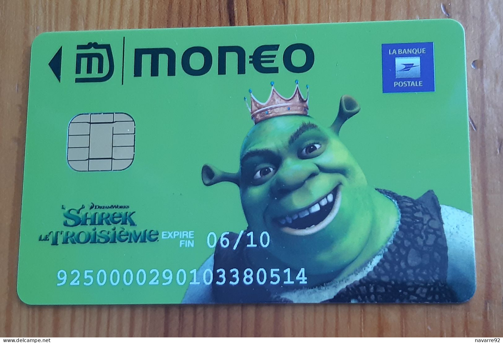 JOLIE CARTE MONEO PORTE MONNAIE ELECTRONIQUE LA POSTE SHREK PEU COURANT T.B.E !!! - Monéo