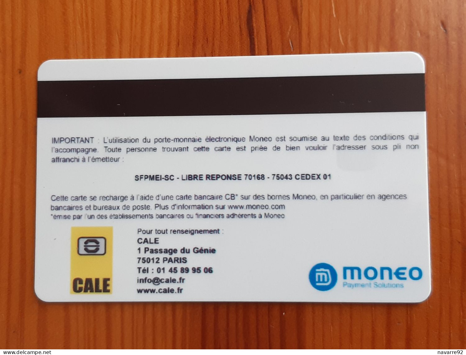 CARTE MONEO PORTE MONNAIE ELECTRONIQUE CALE T.B.E !!! - Monéo