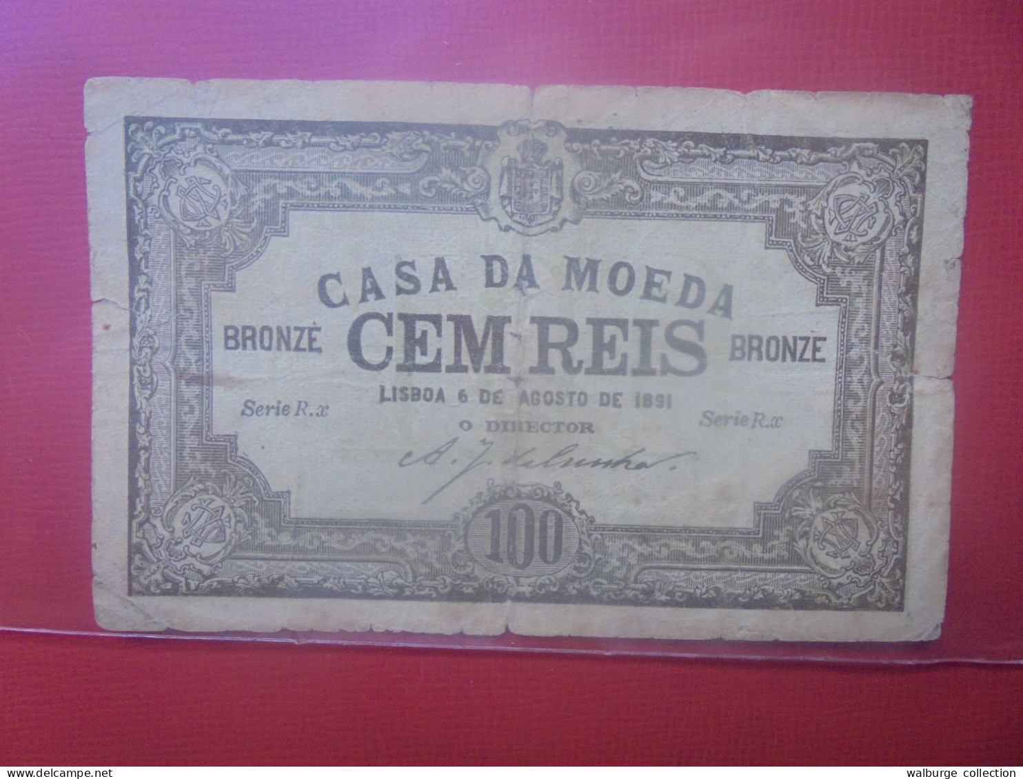 PORTUGAL 100 REIS 1891 Circuler (B.29) - Portugal