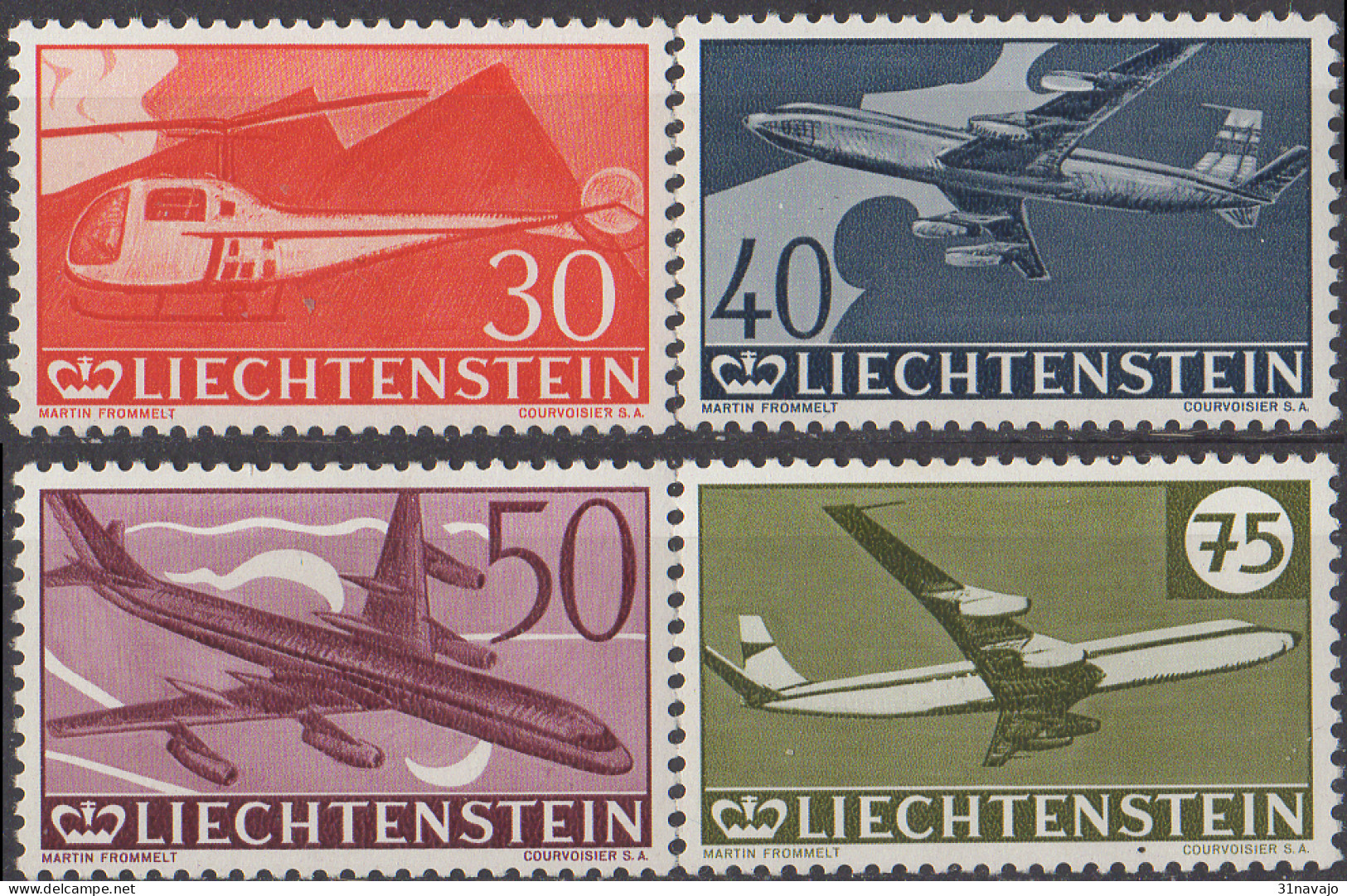 LIECHTENSTEIN - 30e Anniversaire Du Timbre Aérien - Air Post