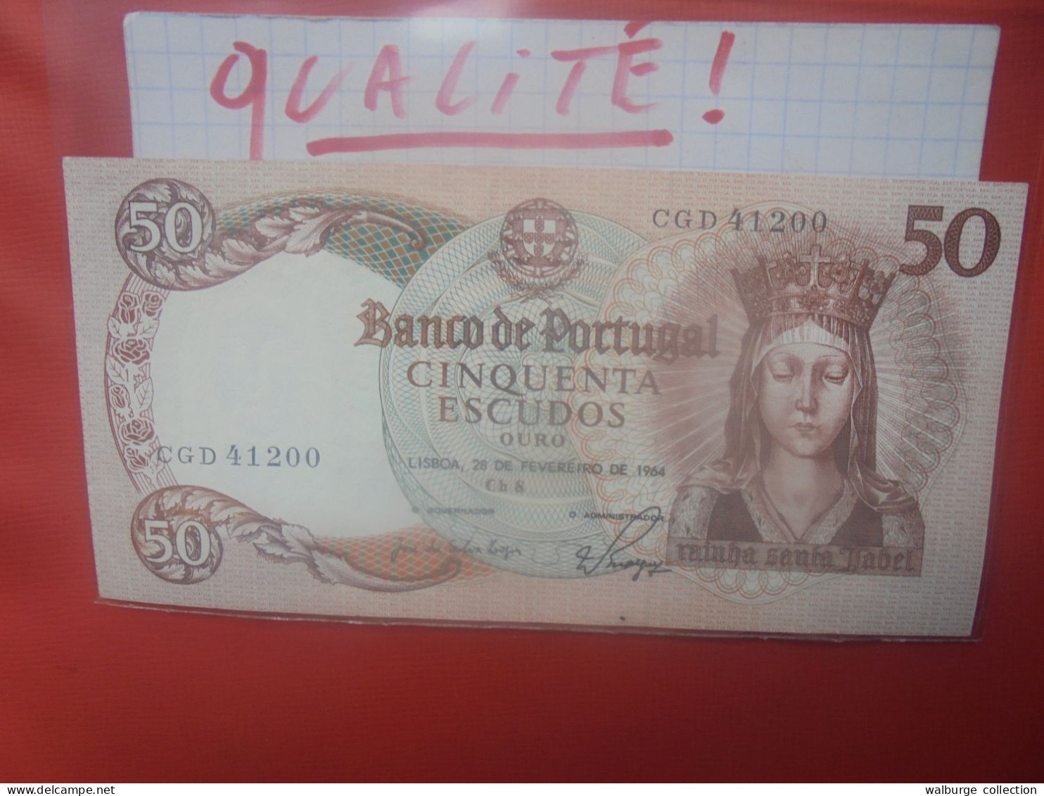 PORTUGAL 50 ESCUDOS 1964 Peu Circuler BELLE QUALITE (B.29) - Portugal