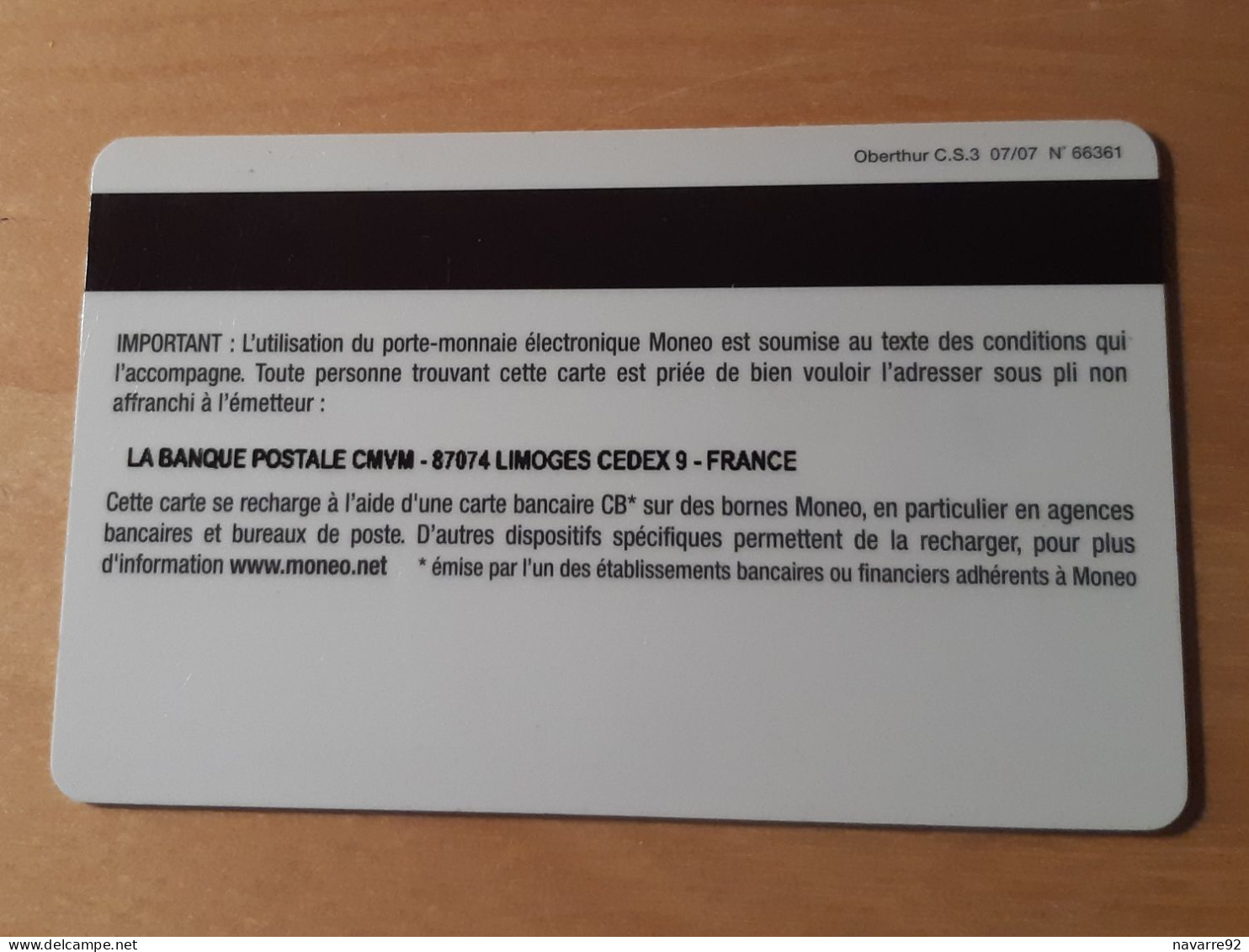 JOLIE CARTE MONEO PORTE MONNAIE ELECTRONIQUE LA BANQUE POSTALE B.E !!! - Monéo