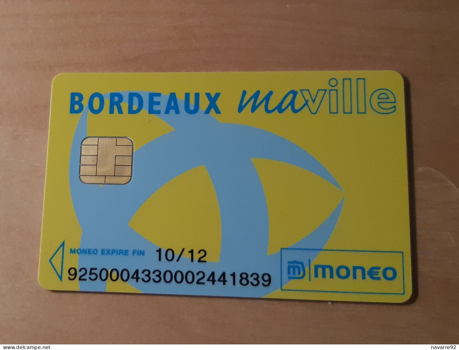 JOLIE CARTE MONEO PORTE MONNAIE ELECTRONIQUE VILLE DE BORDEAUX T.B.E !!! - Monéo