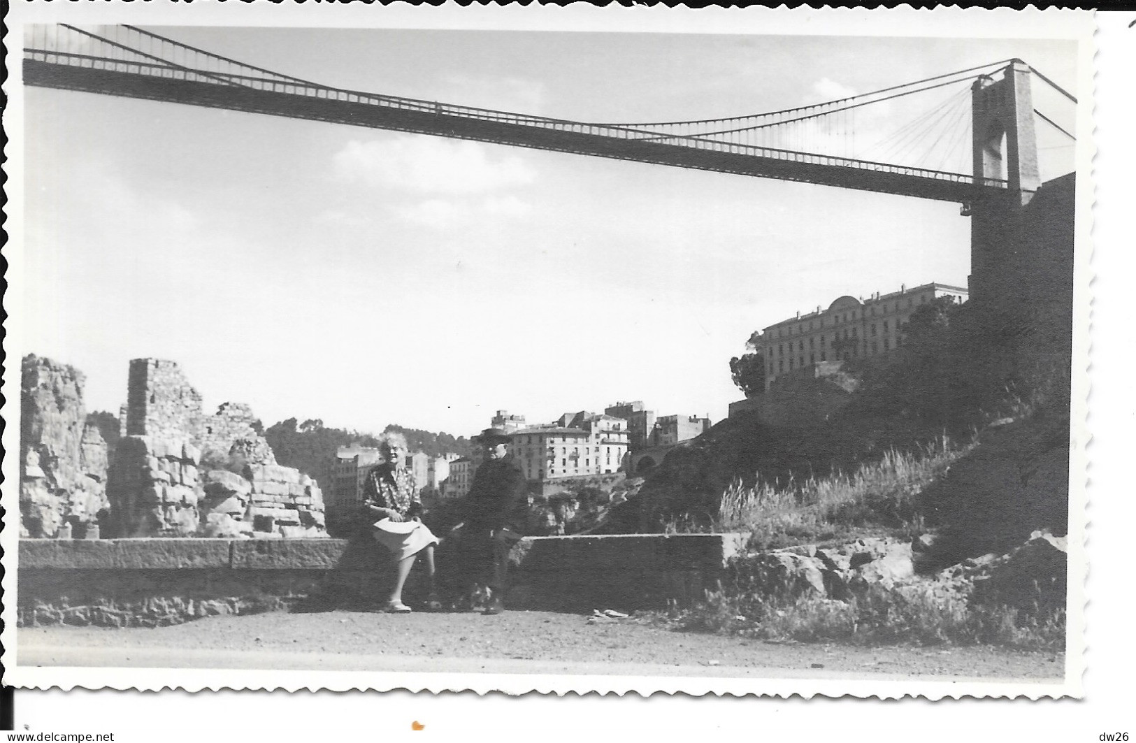 Constantine (Algérie) Pause Sous Le Pont Suspendu De Sidi M'Cid - Carte Photo Non Circulée - Constantine