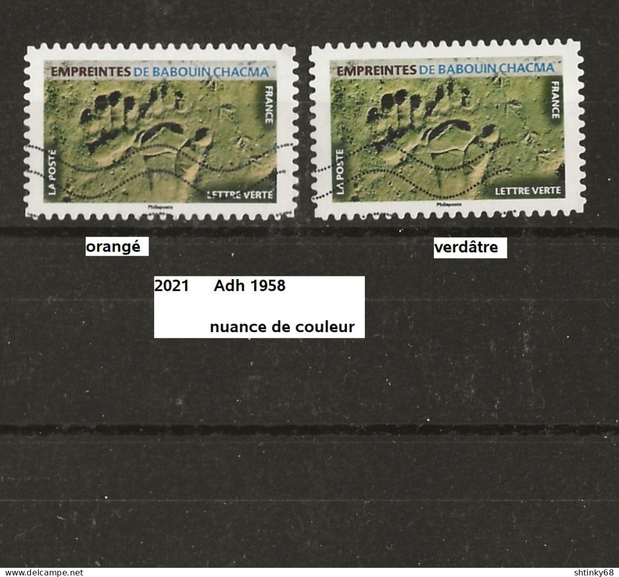 Variété Adhésifs De 2021 Oblitéré Y&T N° 1958 Nuance De Couleur - Used Stamps