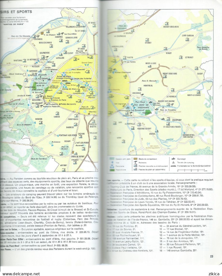 MICHELIN  maps - Paris et sa banlieue 1972,France,242 pages