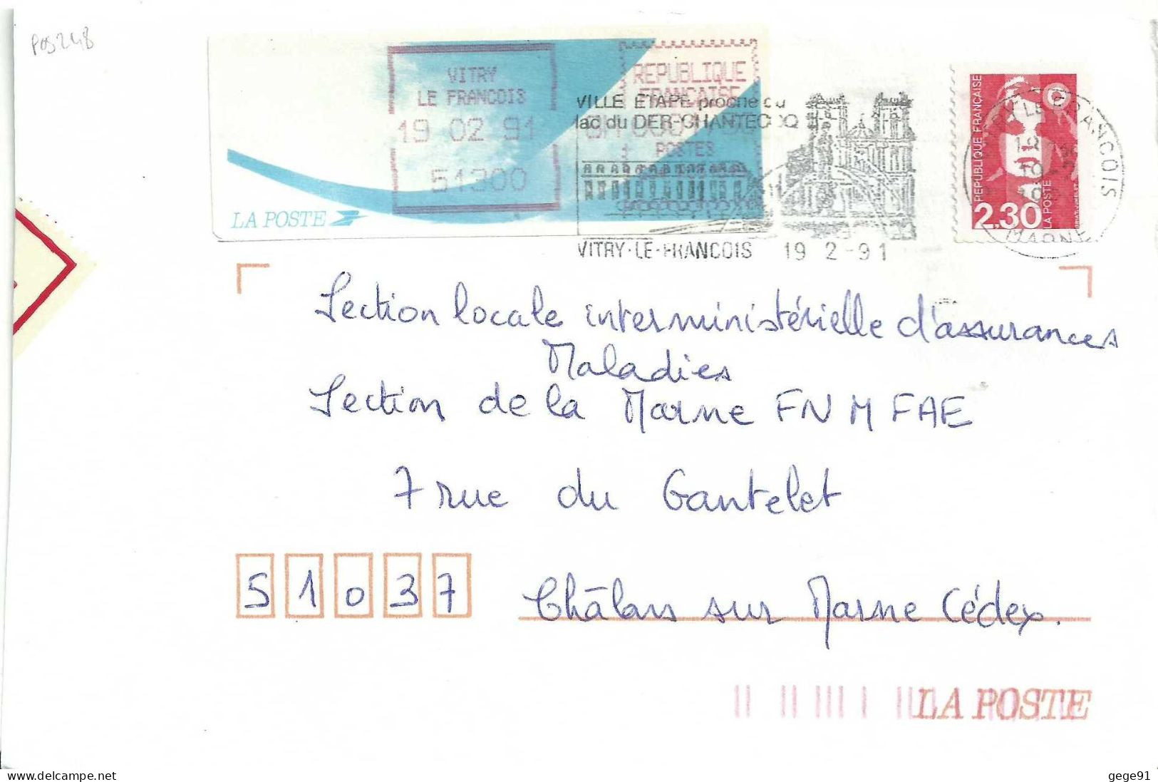 Vignette D'affranchissement - MOG - Vitry Le François - Marne - Complément D'affranchissement - 1988 Type « Comète »