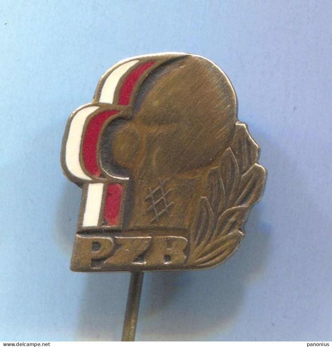 Boxing Box Boxen Pugilato - PZB  Poland  Federation Association, Enamel Vintage Pin  Badge  Abzeichen - Boxeo