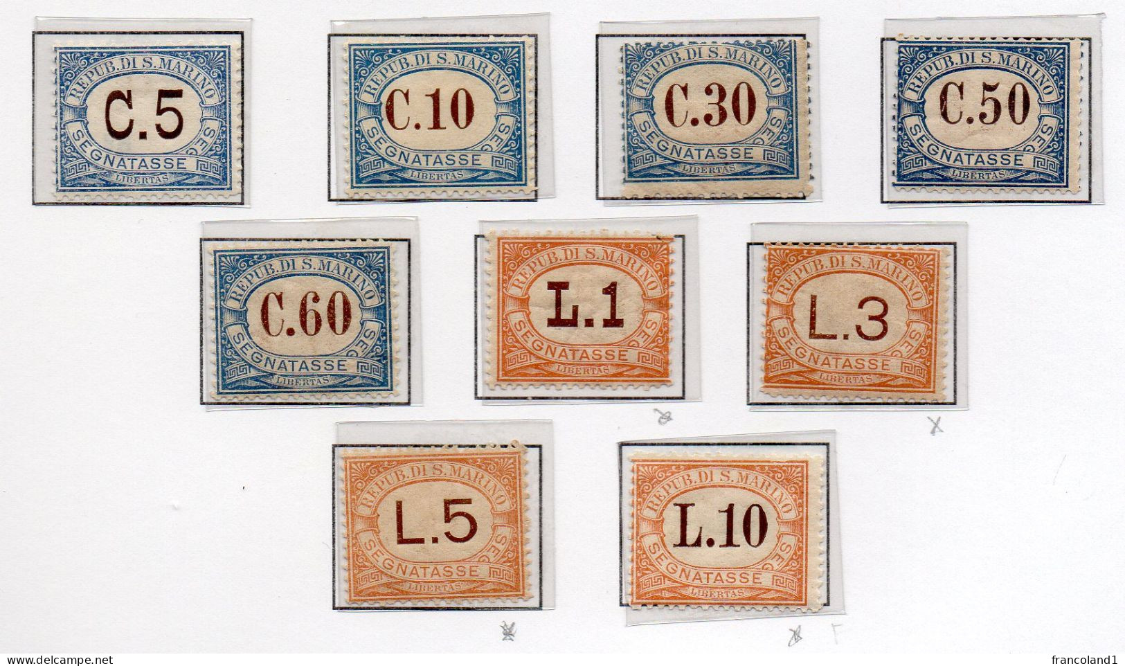 1925 San Marino - Segnatasse 19 - 27 Serie Completa Nuovi MLH* - Timbres-taxe