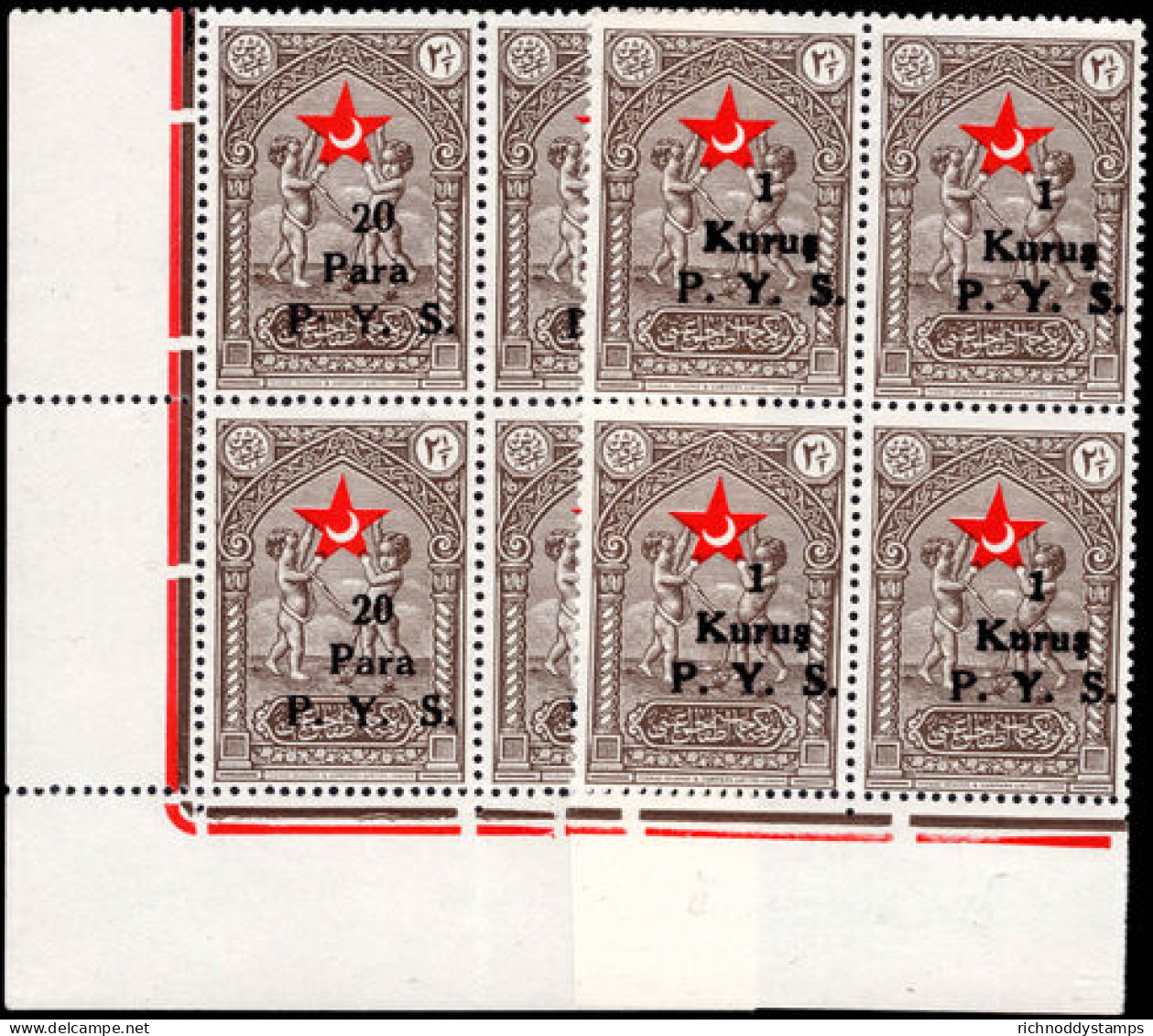 Turkey 1938 Obligatory Tax Set In Marginal Block Of 4 Unmounted Mint. - Neufs