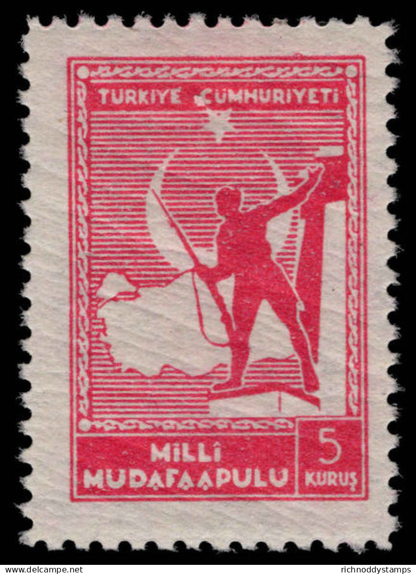 Turkey 1941-42 5k National Defense Fund Lightly Mounted Mint. - Ongebruikt