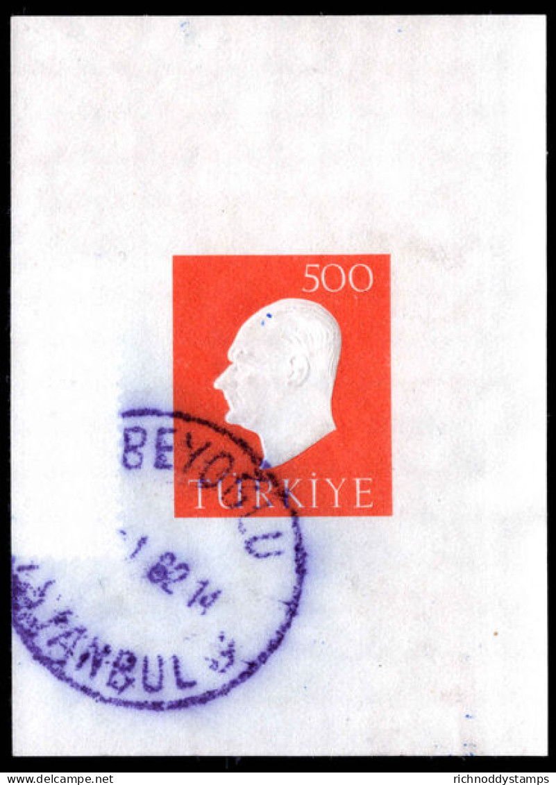 Turkey 1959 Ataturk Embossed Souvenir Sheet Fine Used. - Gebruikt