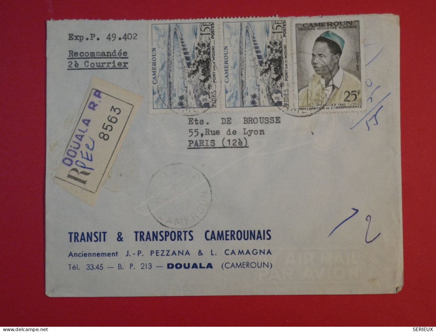 BU9  CAMEROUN  BELLE LETTRE  1960  DOUALA  A PARIS FRANCE +++AFF. PLAISANT+++ - Cartas & Documentos